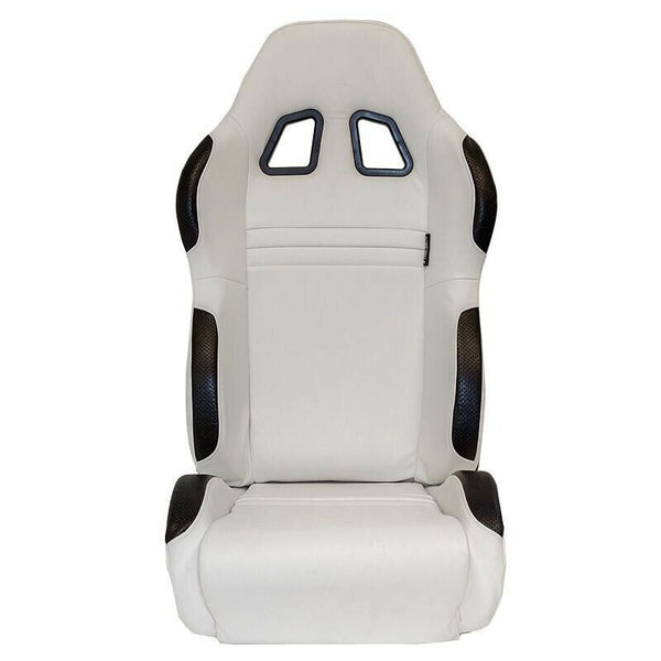 AUTOSTYLE T x2 Universal Pair Sports Bucket Seats WHITE Edition slide runners