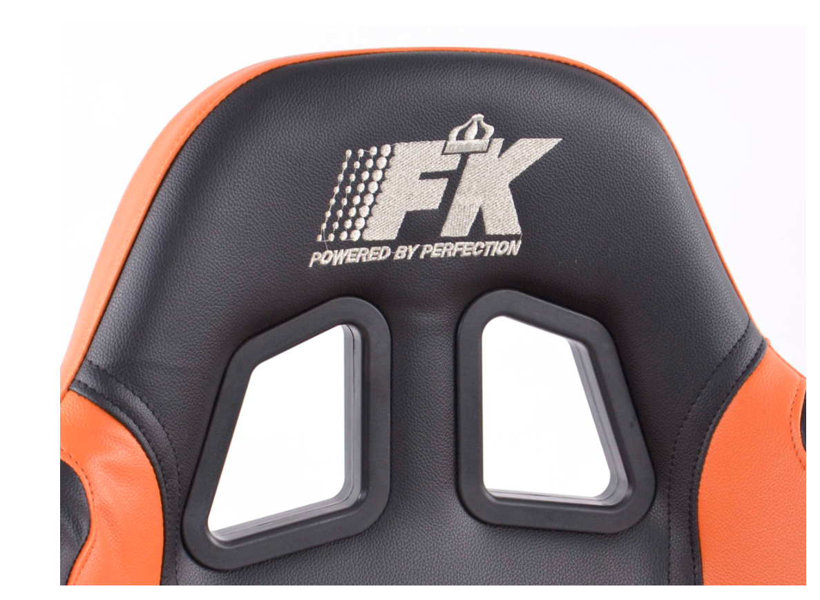 FK Pair Bucket Sports Seats Set Car Black & ORANGE Car Van 4x4 Custom Project