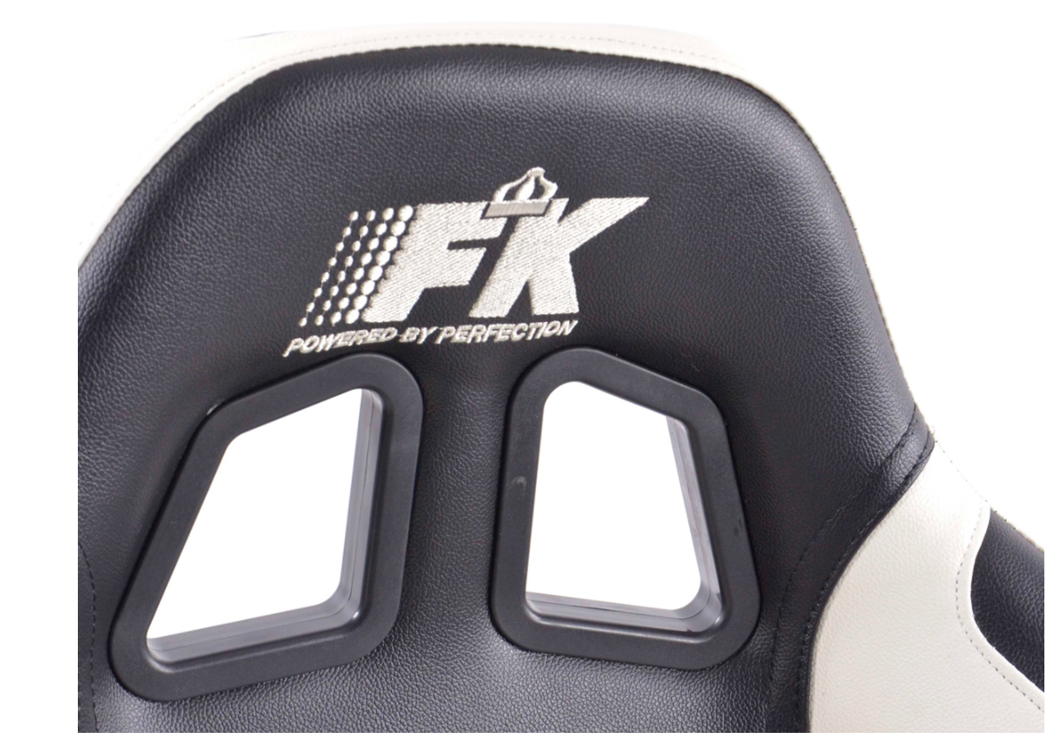 FK Pair Bucket Sports Seats Set Car Black & WHITE Car Van 4x4 Custom Project