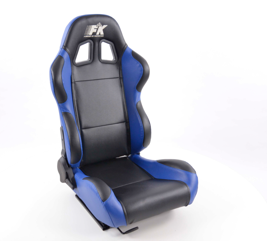 FK Pair Bucket Sports Seats Set Car Black & BLUE Car Van 4x4 Custom Project