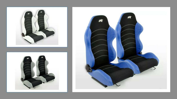 FK Universal Recline Bucket Sports Seats Black Car 4x4 Van Defender 90 110 T4 T5