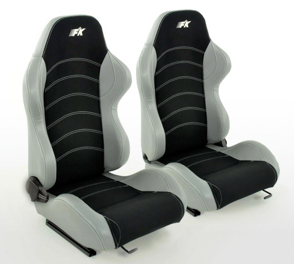 FK Universal Recline Bucket Sports Seats Black Car 4x4 Van Defender 90 110 T4 T5