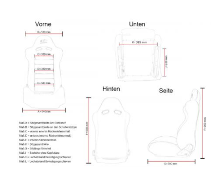 FK Universal Wildleder Motorsport Liegeschalensitze Creme Auto 4x4 90 110 T4 T5