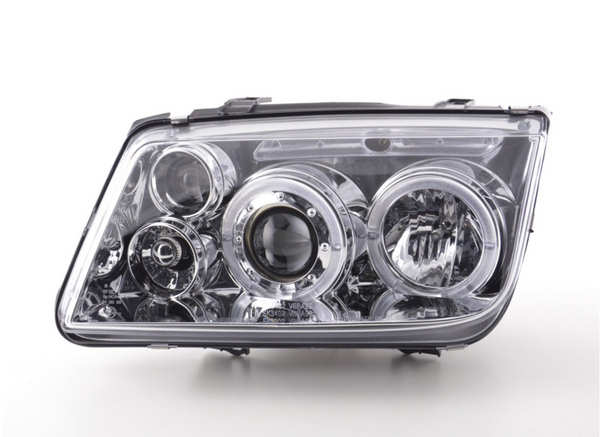 FK LED DRL Angel Eye Projector Headlights VW Bora 1J 98-05 chrome RHD Plug &Play