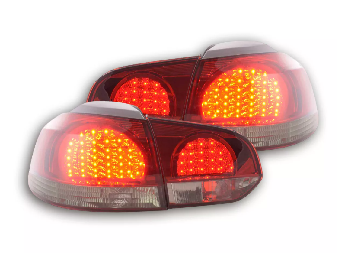 FK Set VW GOLF MK6 6 2008+ 1K LED RÜCKLICHTER Lichtleiste ROT &amp; Schwarz LHD