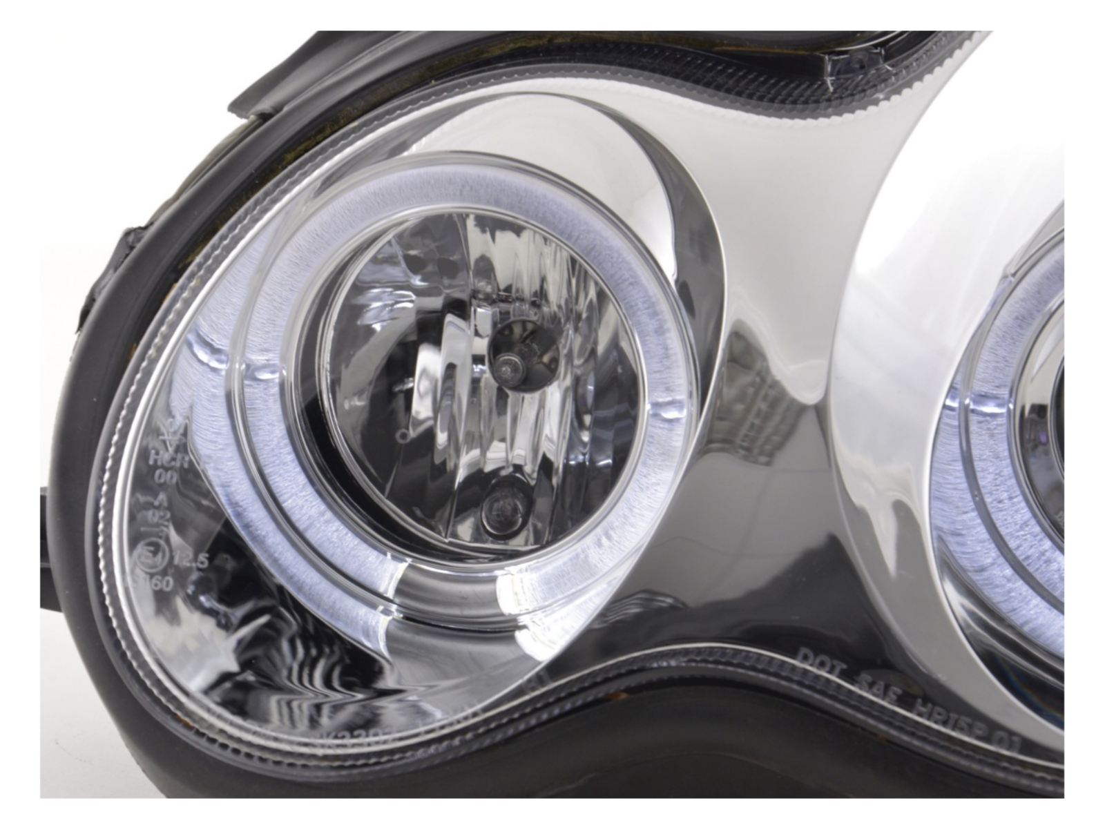 FK LED DRL Angel Eye Projector Headlight set Mercedes C-Class W203 00-07 RHD AMG