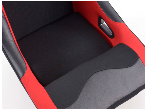 FK Universal Fixed Back Bucket Seats & slide runners RED Track Drift Car 4x4