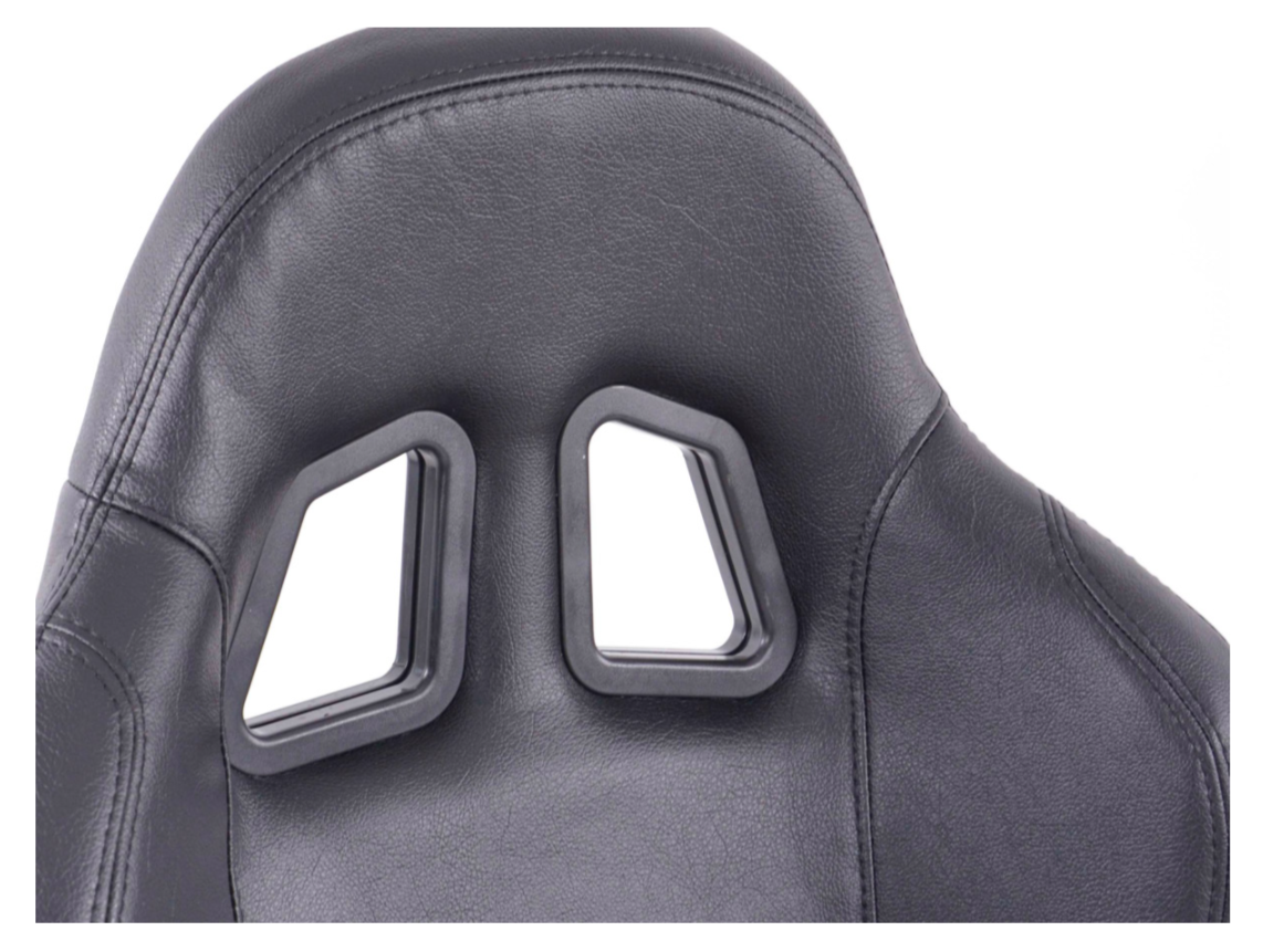 FK Pair of Universal Sports Bucket Seats Black Reclining inc univ slide runners