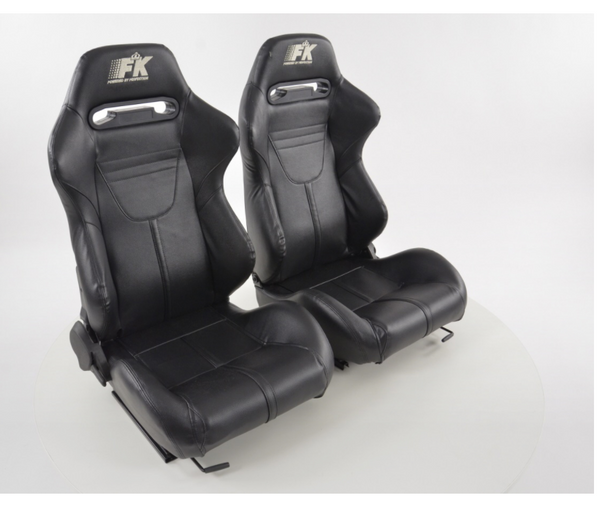 FK Universal Half Bucket Sports Seats Black Car 4x4 Van Defender 90 110 T4 T5