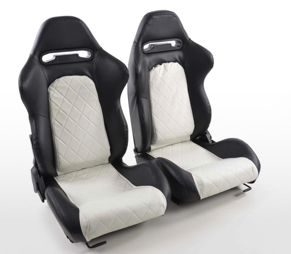 FK Universal Reclining Bucket Sports Seats - Luxury Quilted Synthetic Leather