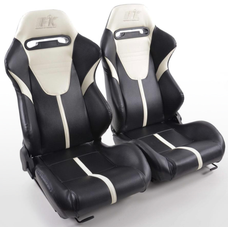 FK Set Universal Half Bucket Sports Seats Black Car 4x4 Defender 90 110 T4 T5