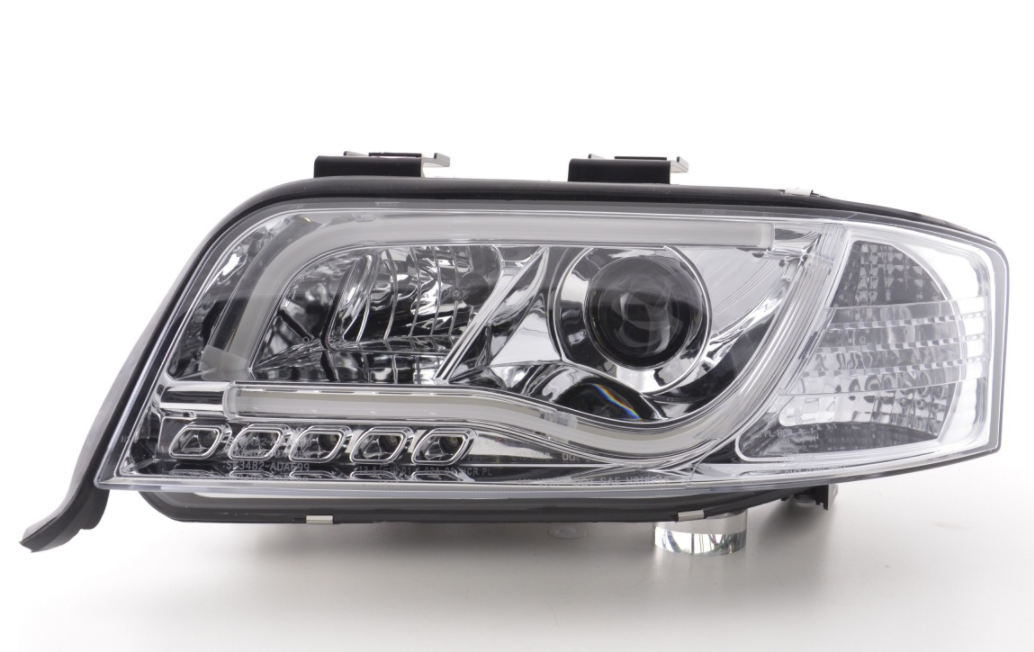 FK LED Headlights LED DRL Projector Audi A6 C5 4B 01-04 chrome S6 S-Line RHD