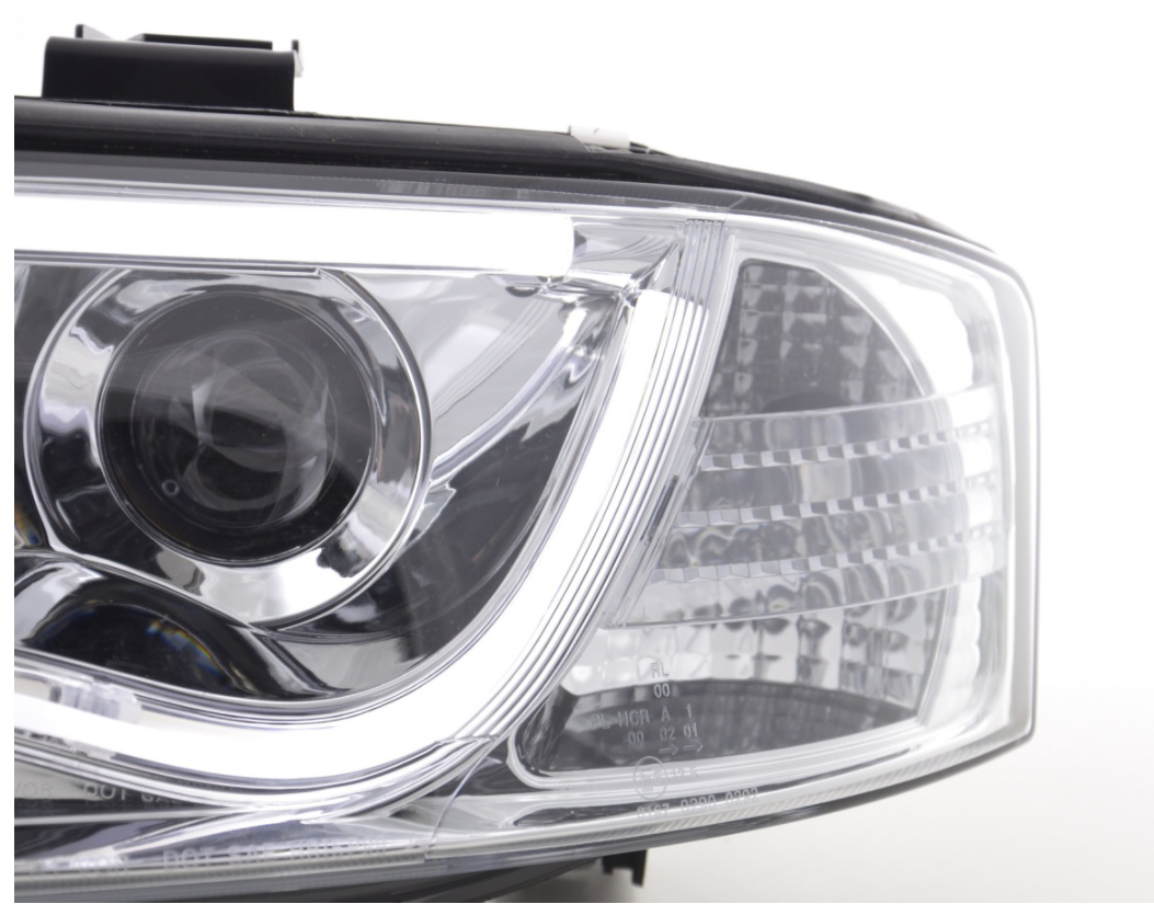 FK LED Headlights LED DRL Projector Audi A6 C5 4B 01-04 chrome S6 S-Line RHD