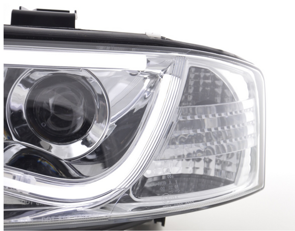 FK LED-Scheinwerfer LED DRL Projektor Audi A6 C5 4B 01-04 Chrom S6 S-Line RHD