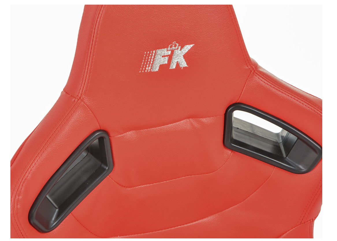 FK Pair Bucket Sports Seats Set - Bright RED TYPHOON Car Van 4x4 Custom Project