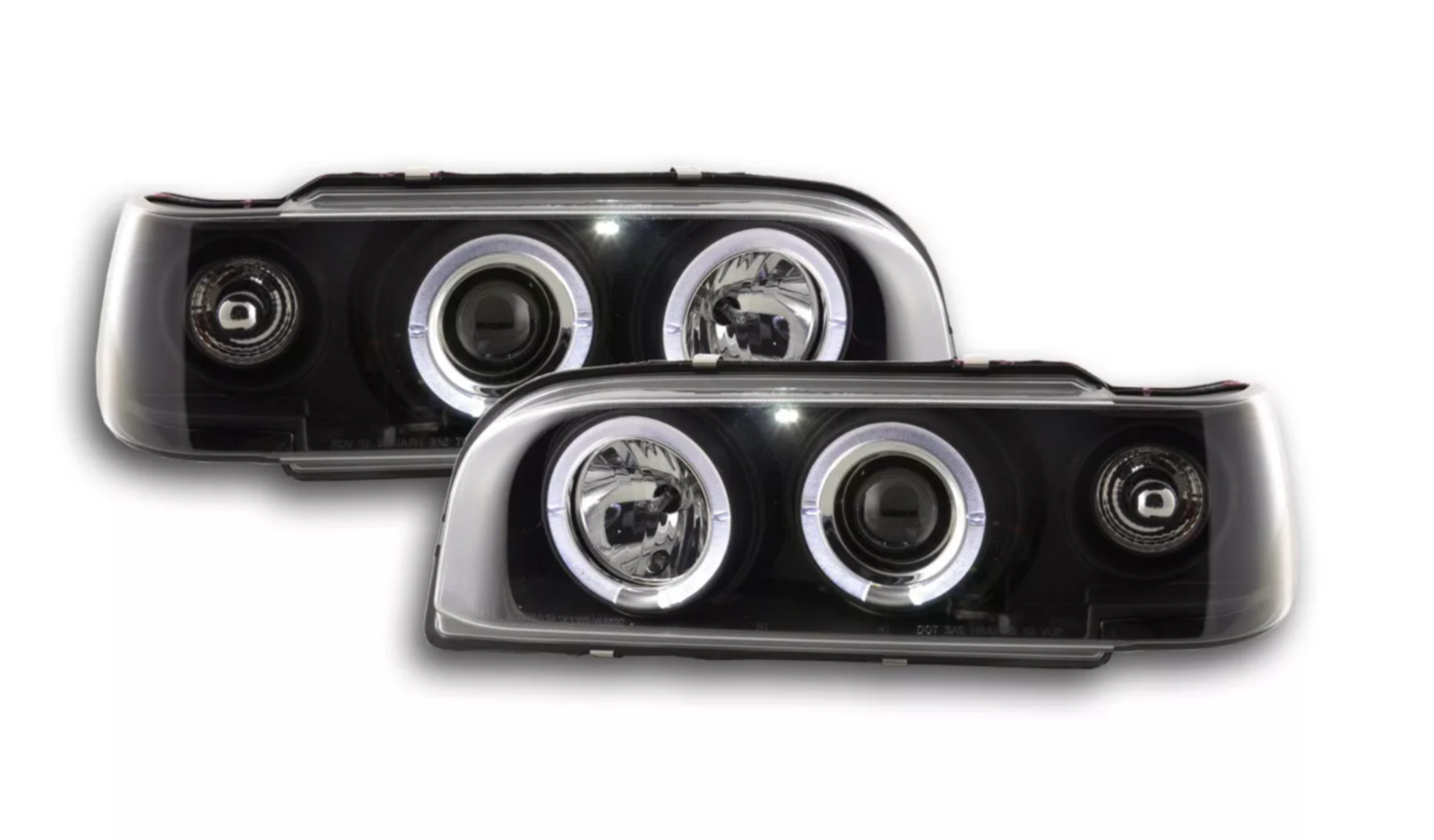 FK LED DRL Angel Eye Halo Ring Projector Headlights Volvo 850 92-97 black RHD