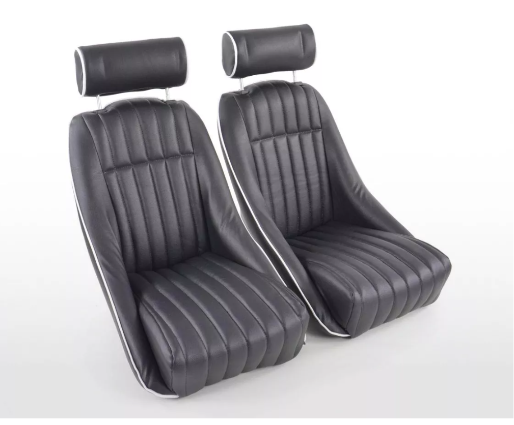 FK Black & White Classic Car Retro Kit Speedster Sports Car Full Bucket Seats