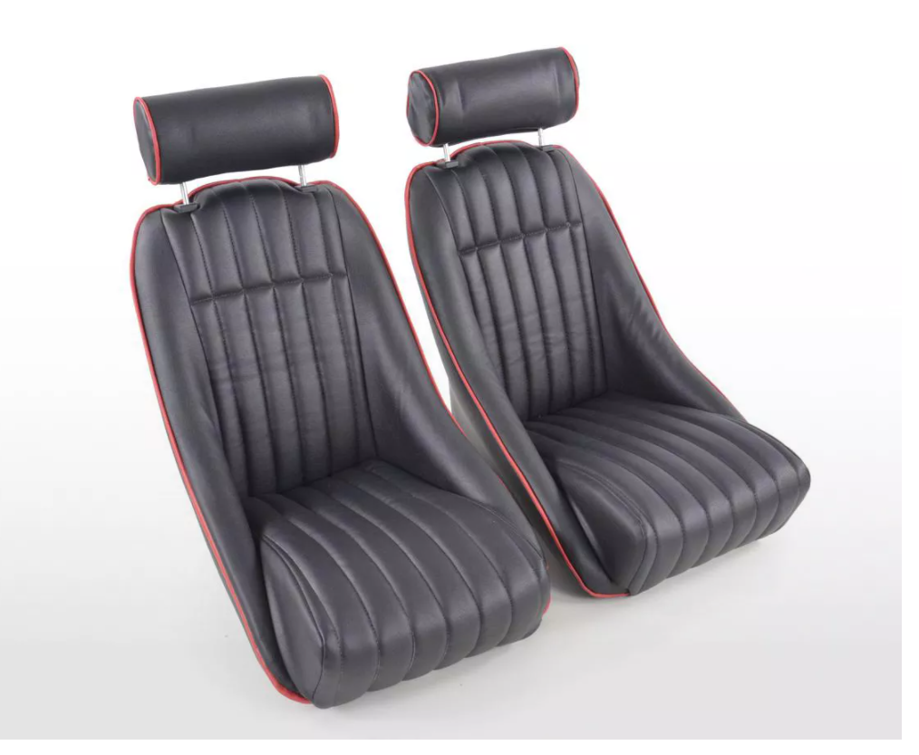 FK Black & Red Classic Car Retro Kit Speedster Sports Car Full Bucket Seats