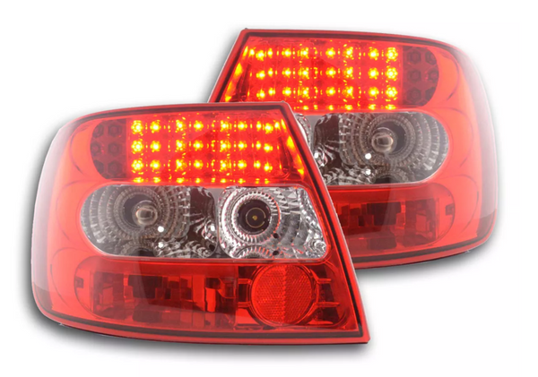 FK Automotive Paar LED-Rückleuchten Audi A4 Limousine Typ B5 95-00 rot &amp; klar 8D