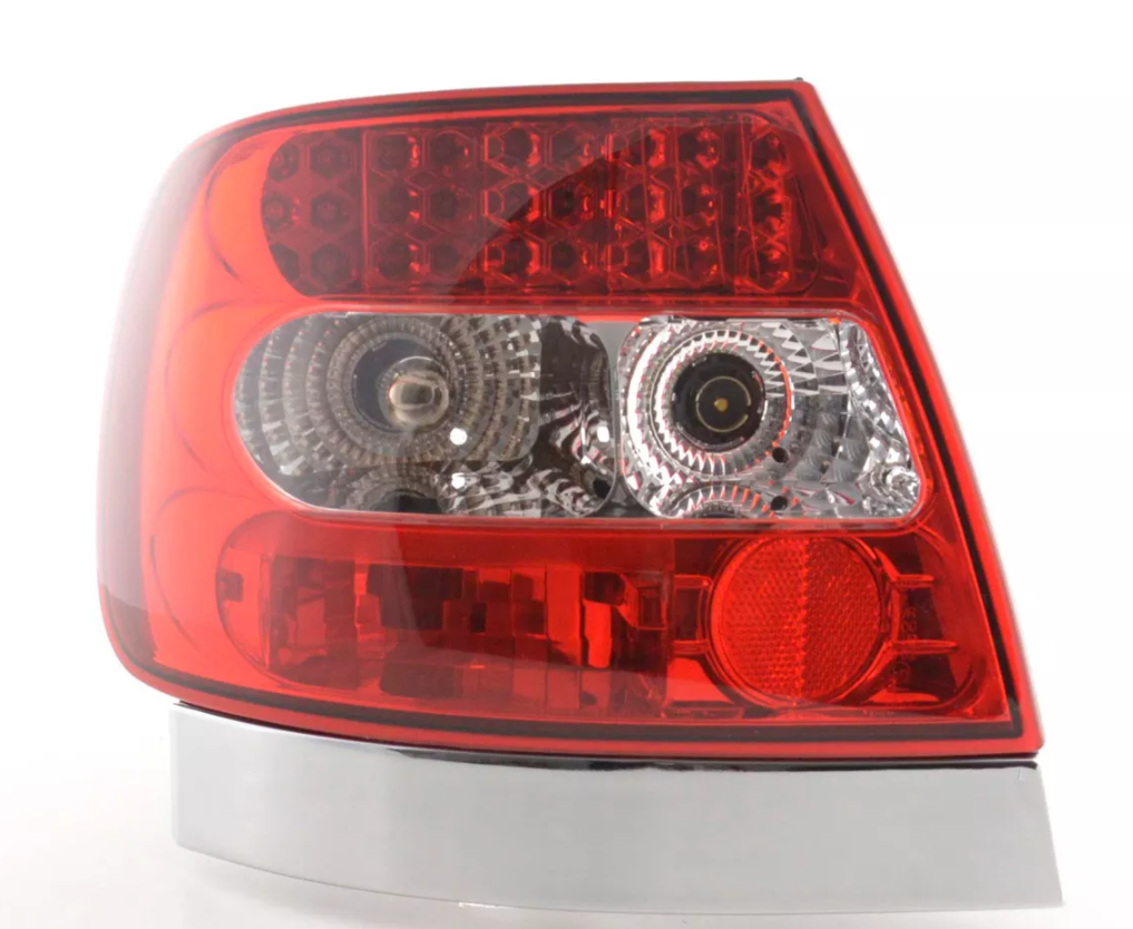 FK Automotive Paar LED-Rückleuchten Audi A4 Limousine Typ B5 95-00 rot &amp; klar 8D