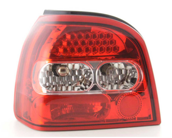 FK Pair VW GOLF MK 3 MK3 3 CLEAR LED Lightbar REAR LIGHTS 1HXO 92-97 red