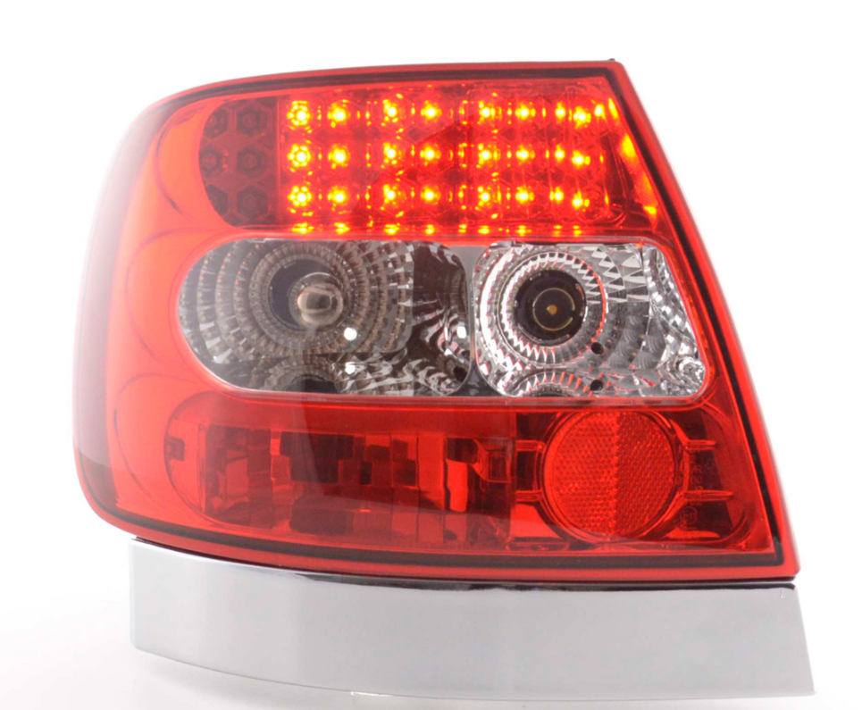 FK Automotive Paar LED-Rückleuchten Audi A4 Limousine Typ B5 95-00 rot &amp; klar 8D