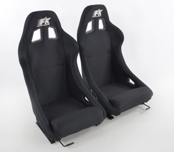 FK Universal Full Bucket Sports Seats / Fixed Back / motorsport / black fabric