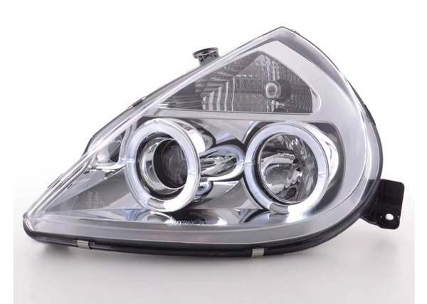 FK Paar LED DRL Angel Eye Projektorscheinwerfer Ford KA RBT 96–08 Chrom LHD 