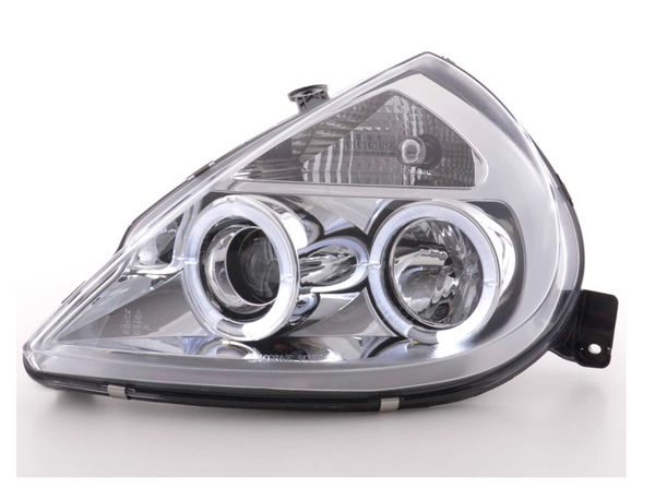 FK Paar LED DRL Angel Eye Projektorscheinwerfer Ford KA RBT 96–08 Chrom LHD 