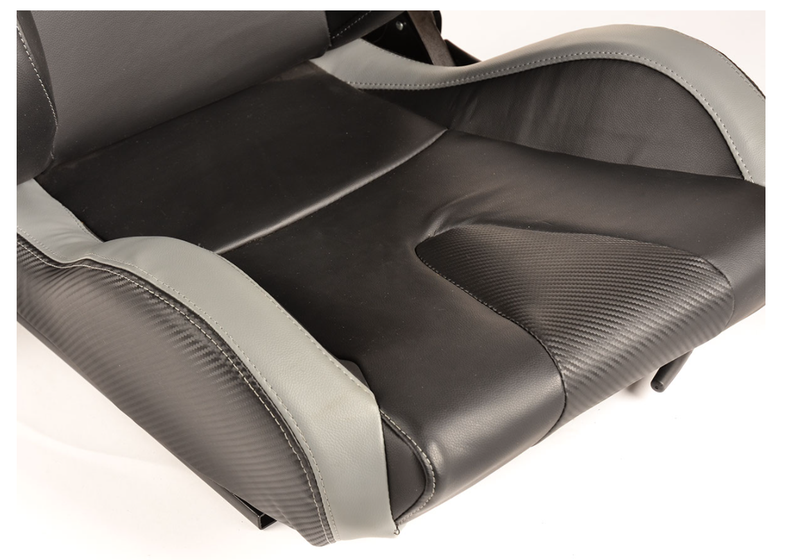 FK Pair of Universal Sports Bucket Seats CARBON Black & GREY Reclining & slides