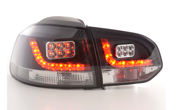 FK Set VW GOLF MK6 6 08-12 1K LED REAR LIGHTS Lightbar RED & BLACK SMOKE RHD