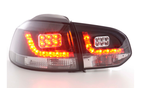 FK Set VW GOLF MK6 6 08-12 1K LED REAR LIGHTS Lightbar RED & BLACK SMOKE RHD