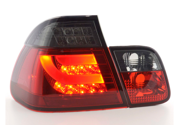 FK Paar LED-RÜCKLEUCHTEN Lichtleiste DRL BMW 3er E46 Limousine 98-01 rot / schwarz