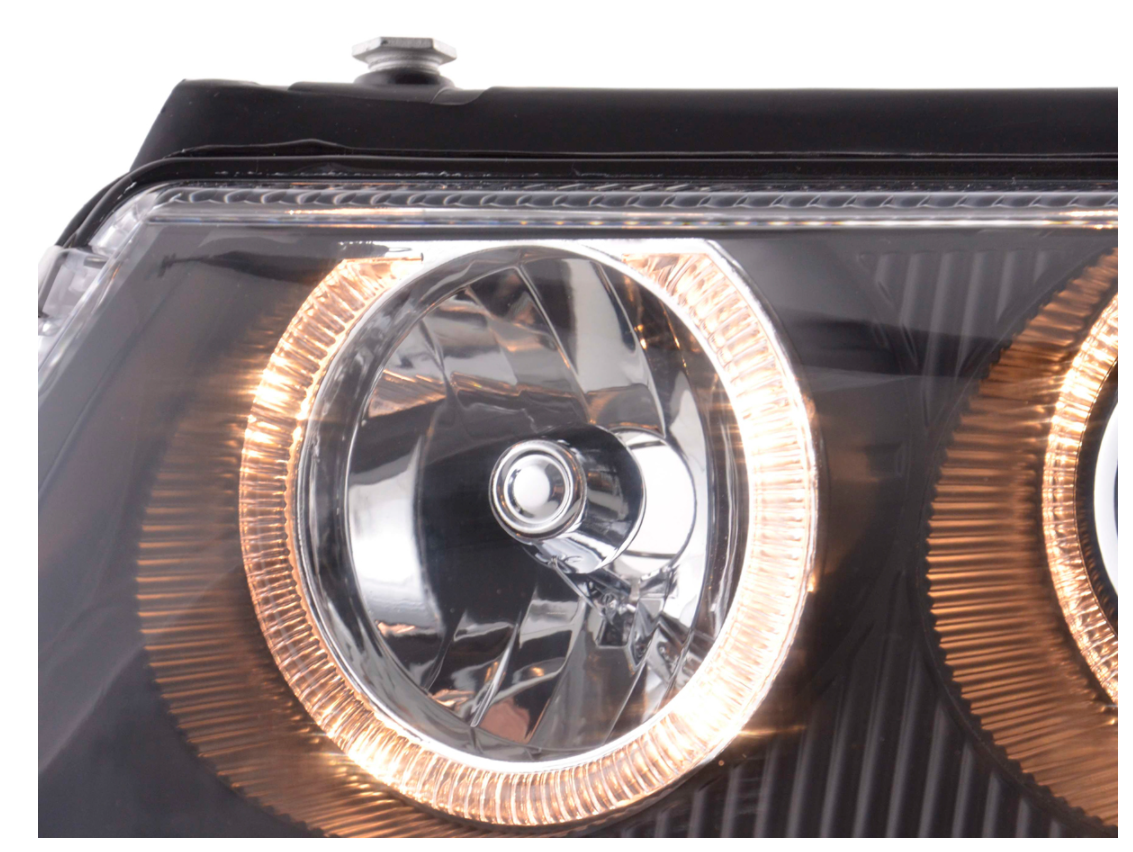 FK Set LED DRL Halo Eye Projektorscheinwerfer VW Passat 3B B5 97-00 schwarz RHD LHD