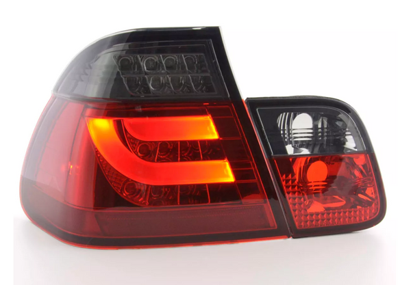 FK Pair LED REAR LIGHTS Lightbar DRL BMW 3-series E46 Saloon 98-01 red / black