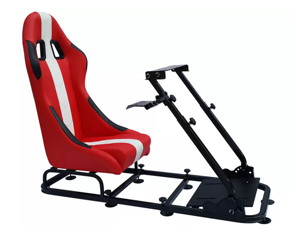 RED Textile Stripe Simulator Chair Racing Seat Driving Game Xbox Playstation PC