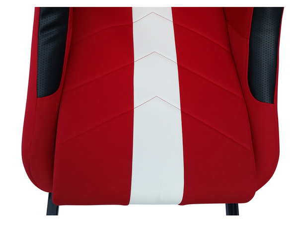 RED Textile Stripe Simulator Chair Racing Seat Driving Game Xbox Playstation PC