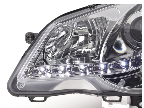 FK Paar LED DRL Projektor Tageslichtscheinwerfer Polo 4 MK4 9N3 05–09 Chrom RHD