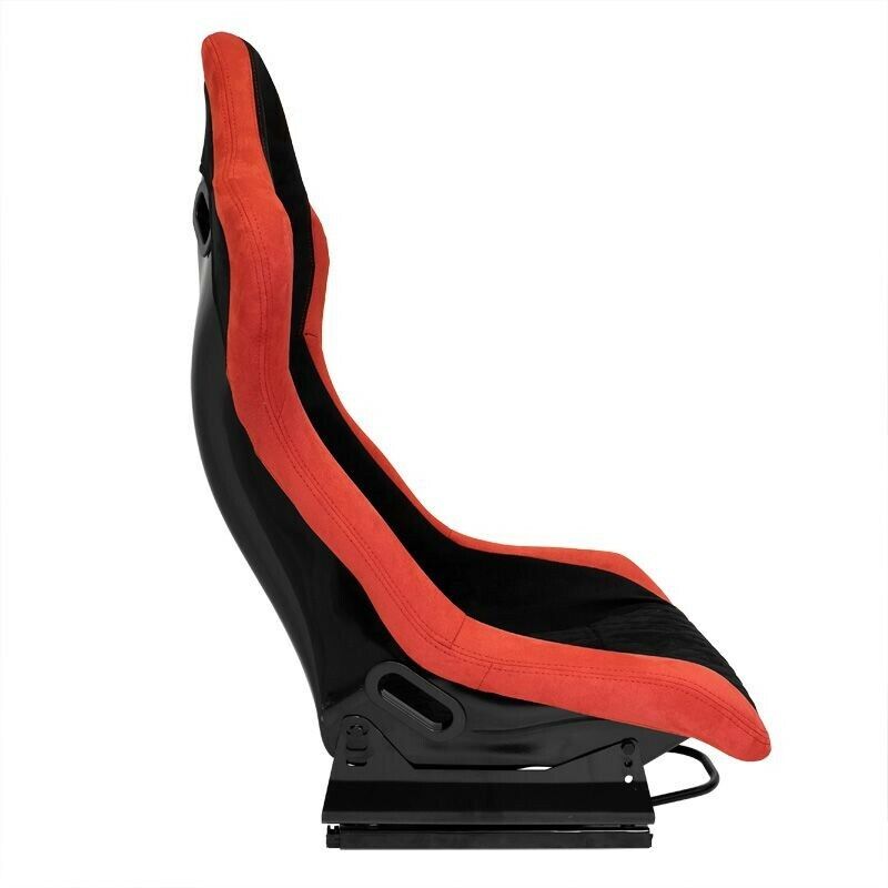 AUTOSTYLE LV x2 Universal Pair Sports Bucket Seats Black & Red slide runners