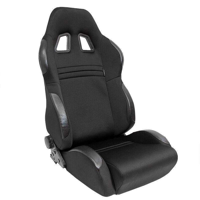 AUTOSTYLE x2 Universal Pair Sports Bucket Seats Black slide runners