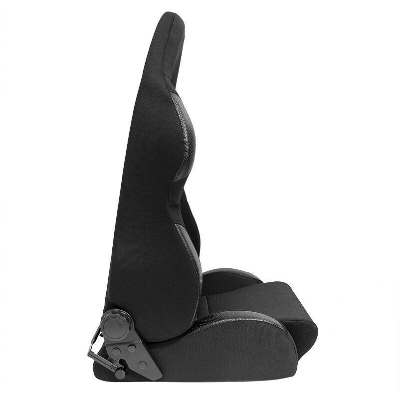 AUTOSTYLE x2 Universal Pair Sports Bucket Seats Black slide runners