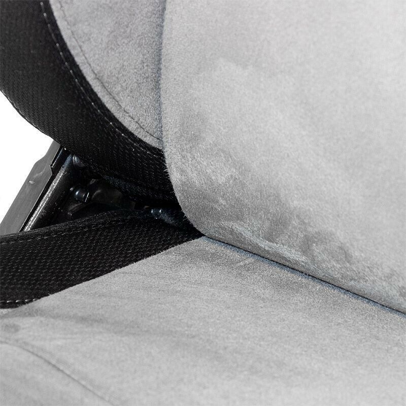 AUTOSTYLE x2 Universal Pair Sports Bucket Seats Black Grey Stitch runners