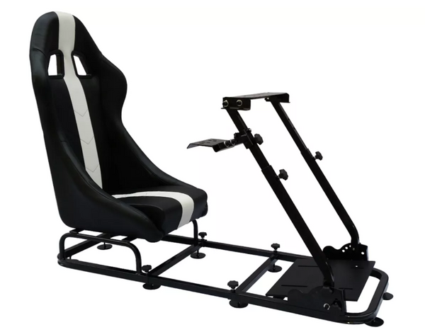 STRIPE Driving Game Sim Chair Racing Seat Console PC F1 VR Steering Wheel Pedals - LJ Automotive