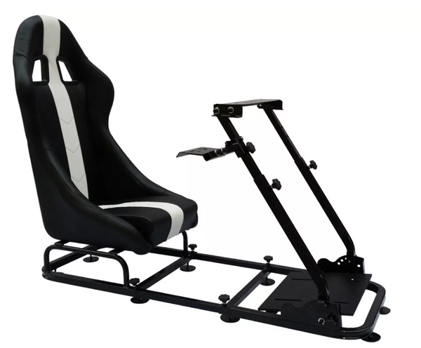 STRIPE Driving Game Sim Chair Racing Seat Console PC F1 VR Steering Wheel Pedals - LJ Automotive