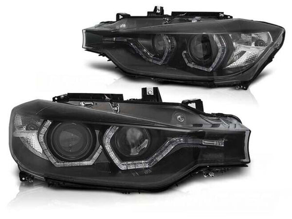 DECLITE BMW 3-Series F30 / F31 black LED DRL Lightbar Headlights Black Smoke LHD