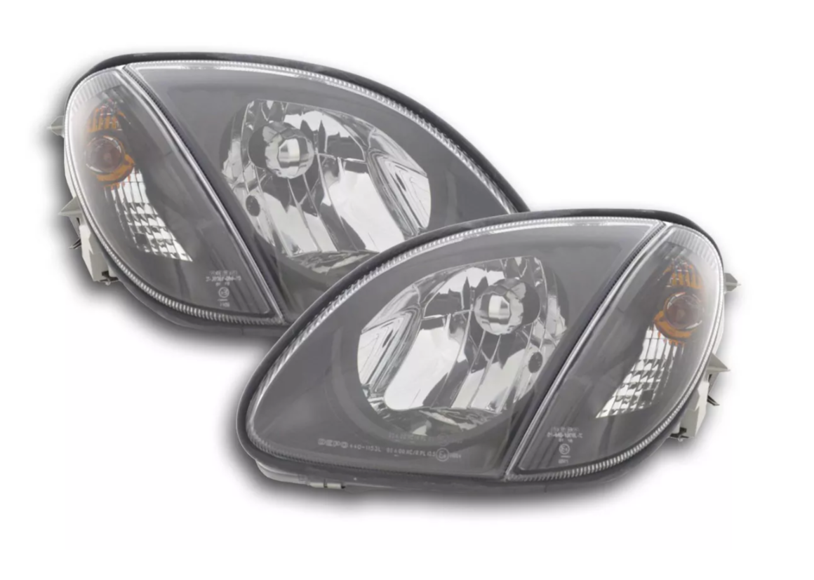 FK Pair Black Headlight H4 Mercedes SLK R170 96-04 AMG 170