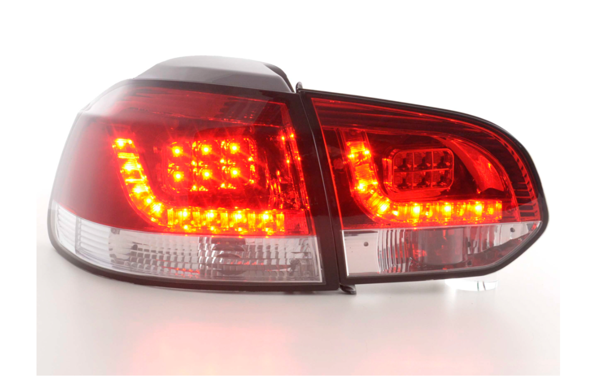 FK Set VW GOLF MK6 6 08-12 1K LED Lightbar REAR LIGHTS Lightbar LHD Red GTi GTD