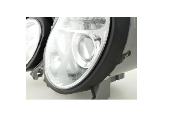 FK LED DRL Angel Eye Projektor-Scheinwerfer-Set Mercedes E-Klasse 210 W210 98–01 LHD