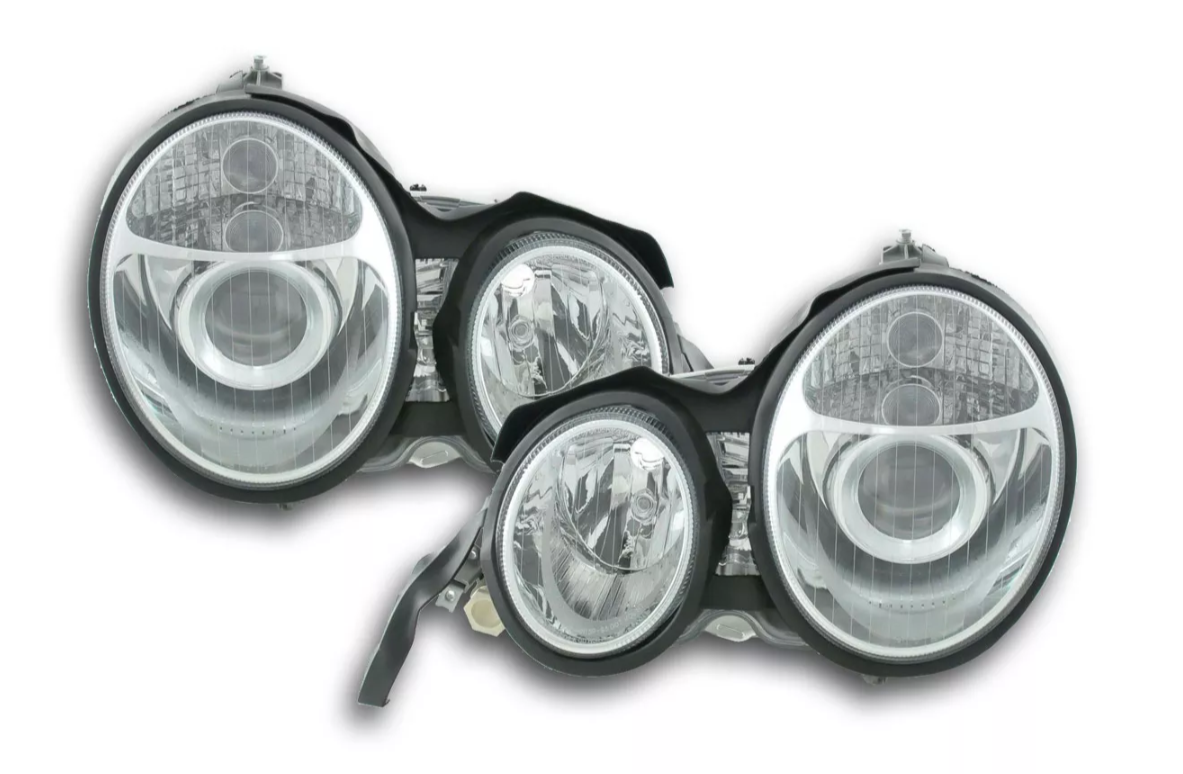 FK LED DRL Angel Eye Projector Headlight set Mercedes E-Class 210 W210 95-98 LHD