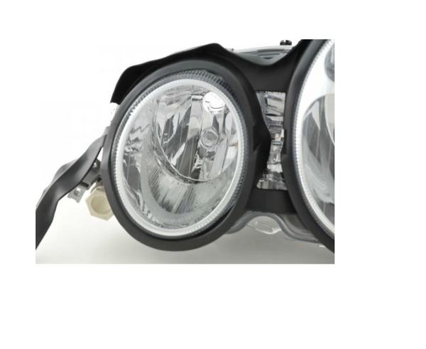 FK LED DRL Angel Eye Projektor-Scheinwerfer-Set Mercedes E-Klasse 210 W210 95–98 LHD